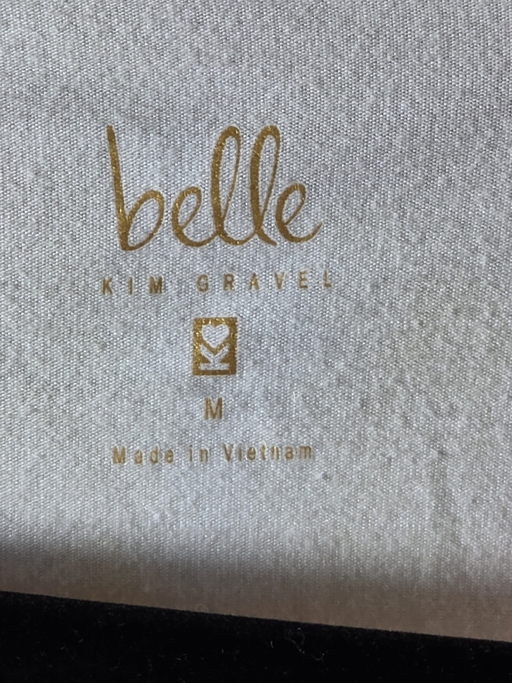 belle by Kim Gravel Top in White with Gold Logo - Picture 2 of 3